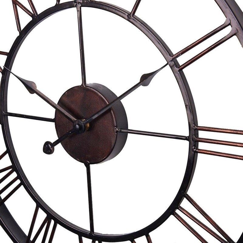 Extra Large Vintage Style Statement Metal Wall Clock Country Style