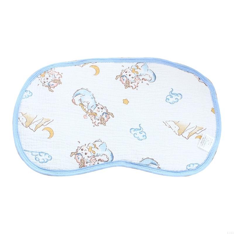 K1MA Schöne gedruckte Babykissen für Neugeborene bequeme Kopfstütze Kissen weiche und atmungsaktive Baumwollkissen: WEISS