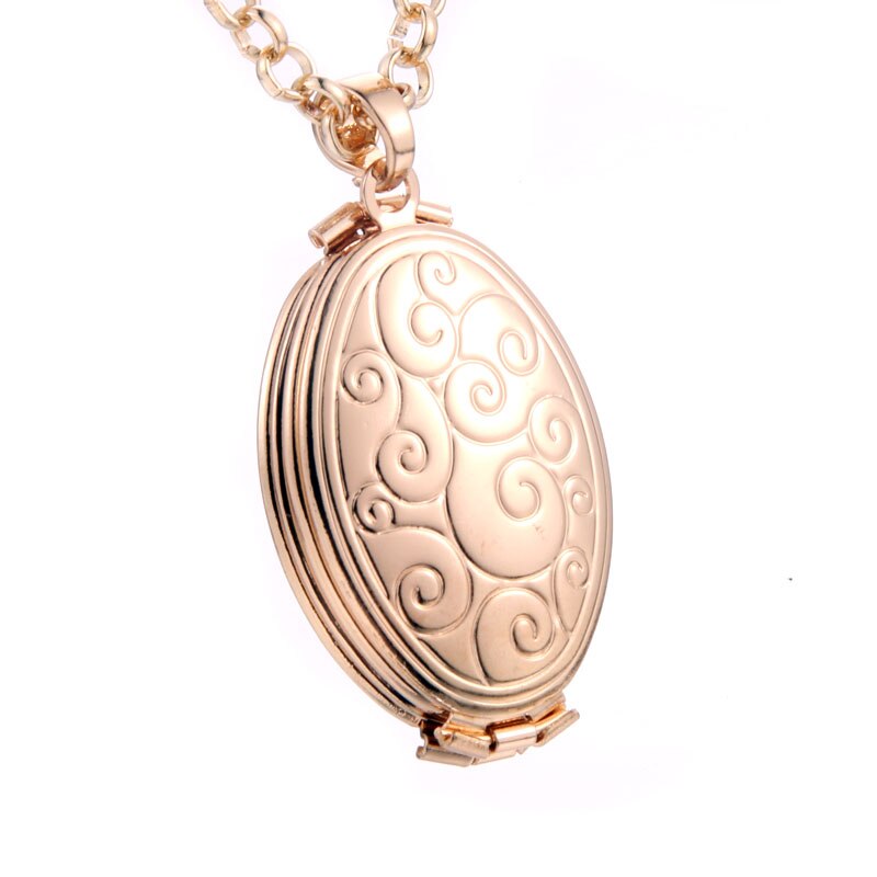 Retro Carved flower Mini Photo locket Pendant Romantic Memory Photo necklace copper Album box necklace Women jewelry