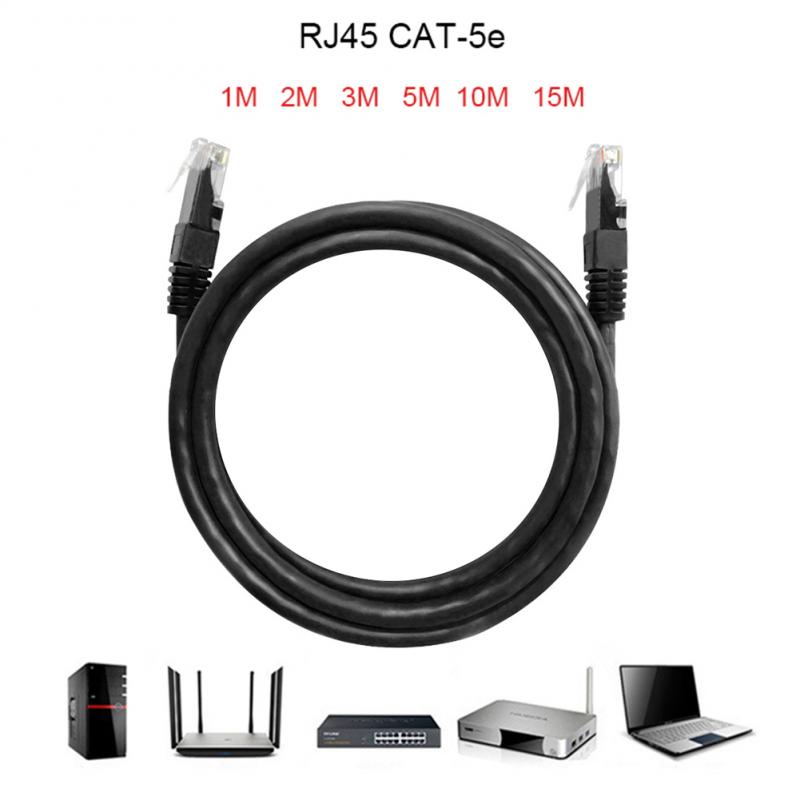 Ethernet Cable 1M 2M 3M 5M Cable CAT-5e RJ45 Patch LAN Cable Router Computer Cables Extender Black Cable Connector TXTB1