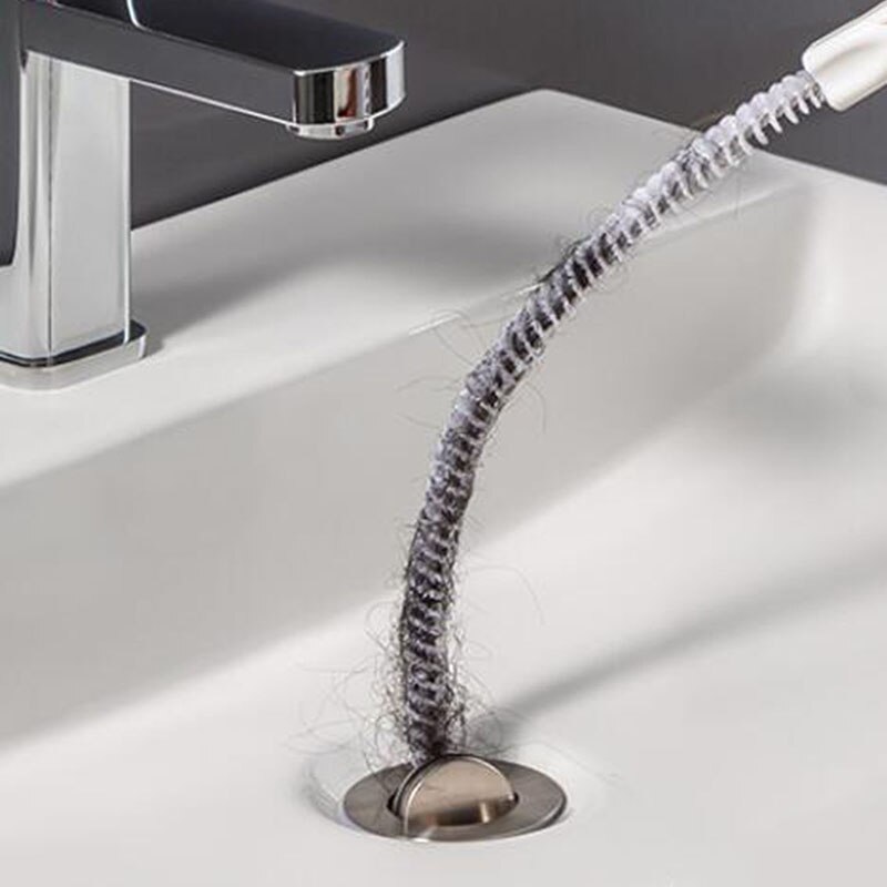 Pipeline Dredging Brush Spiral Sink Hair Pick Up Cleaning Sewer Dredging Brush Bendable Bathroom Kitchen Dredge Clean Brush