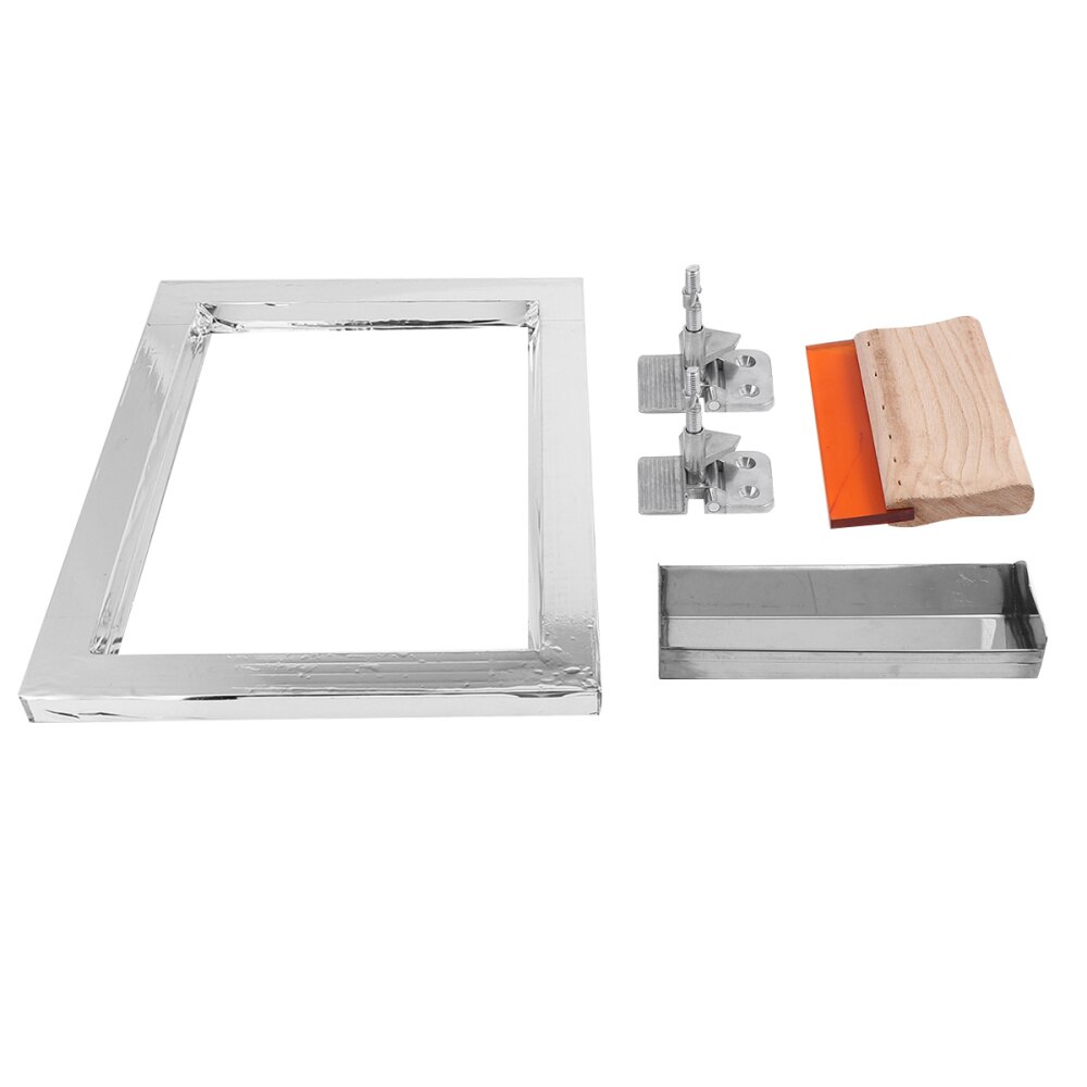 1 Set/5pcs Screen Printing Kit DIY Printing Tools Silk Screen Printing Frame Emulsion Coating Machine Scraper Mesh Clip (1pc Scr