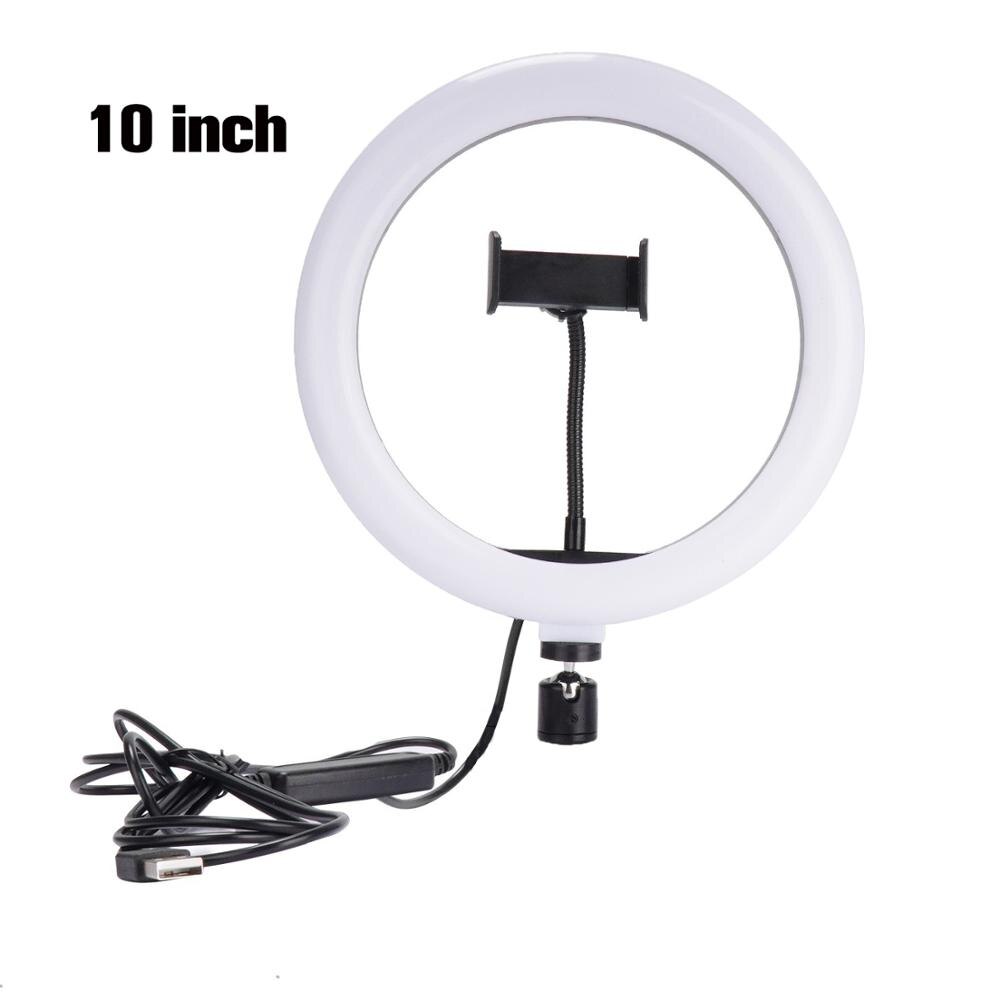 Fotopal 6/10 inch Dimmable Cold Warm 3 Colors LED Studio Camera Ring Light Makeup Lamp Photo Phone Video Light Lamp With Tripods: 10 inch