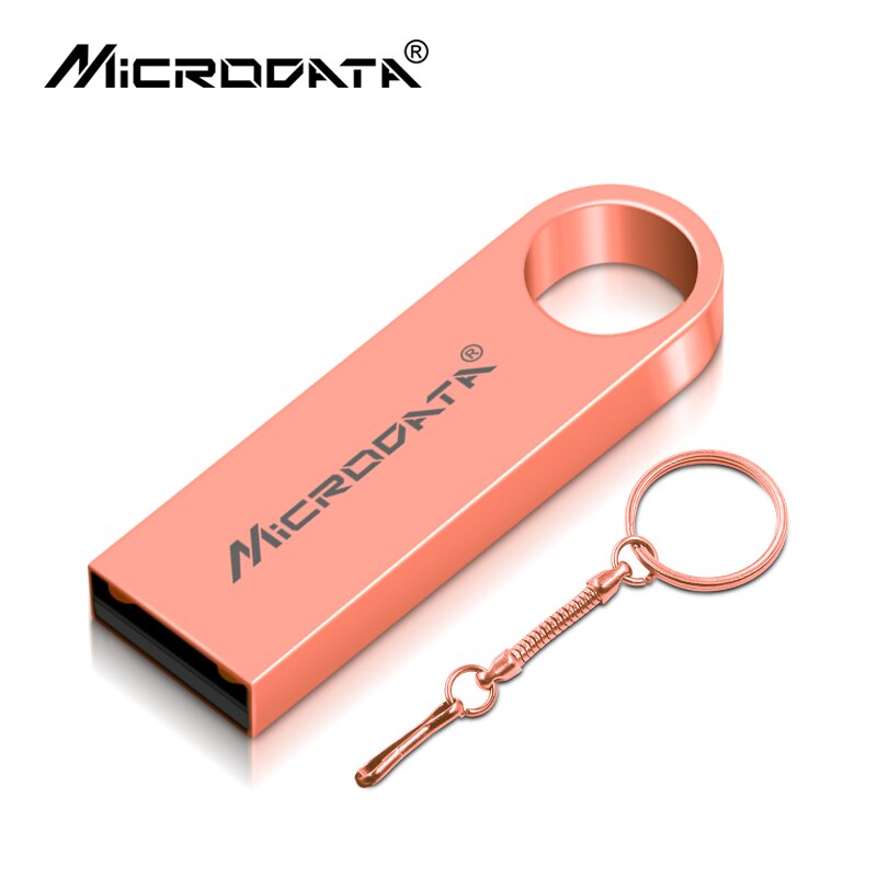 De Metal USB Flash Drive 64 gb thumbdrive 16GB 8GB Pendrive 32gb de memoria Flash de 128gb impermeable Pen Drive 64 gb usb disco en clave: 32 GB / Rosa