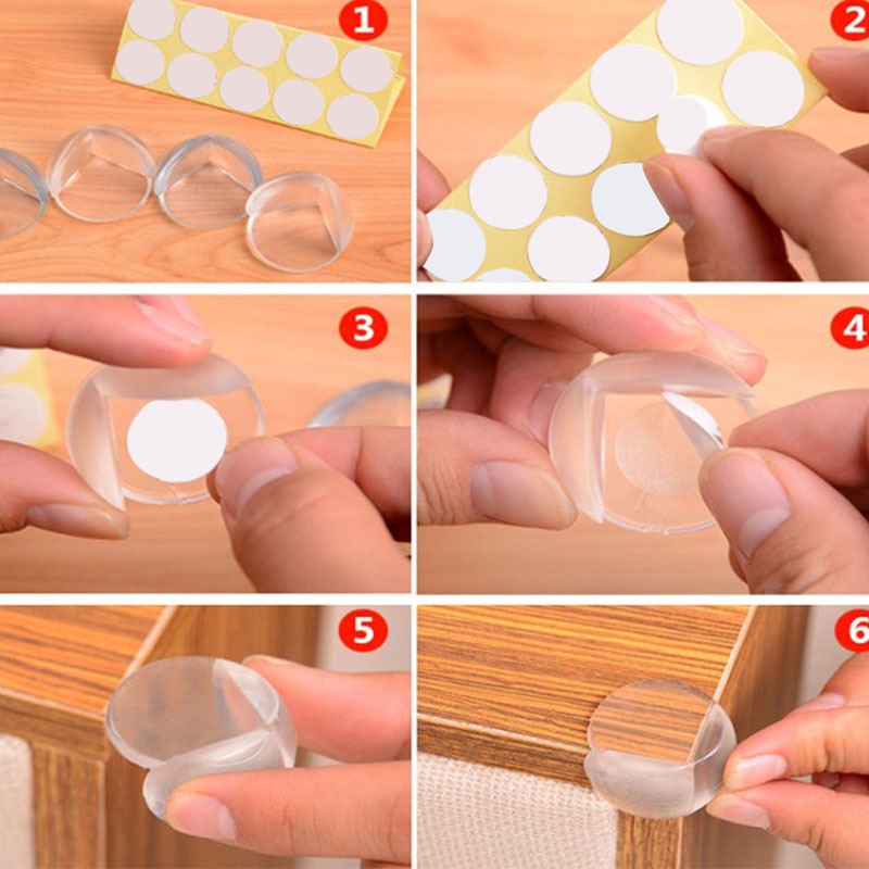 10Pcs Children Safety Collision Angle Spherical Transparent Protective Corner-P101
