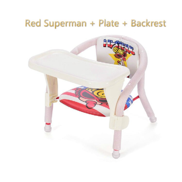 Kinderen stoel met plaat baby eten tafel Baby kruk kind eten stoel terug: Red luxury