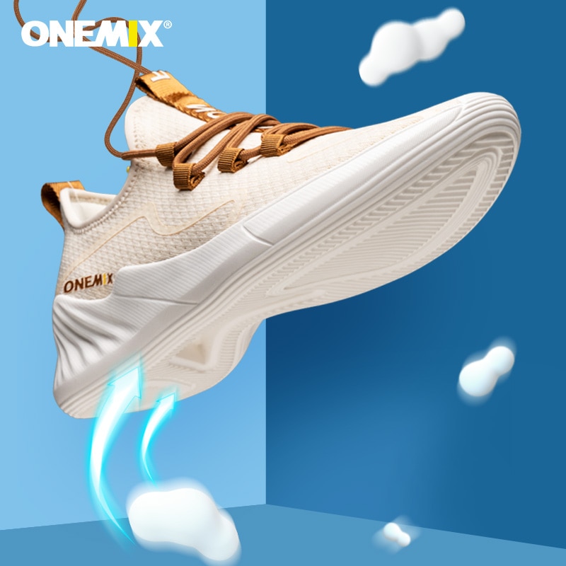 Onemix Men's Running Shoes Comfortable Lightweight Sneakers Mesh Damping Sports Outdoor Tennis Shoes Anti-skid Jogging Shoes