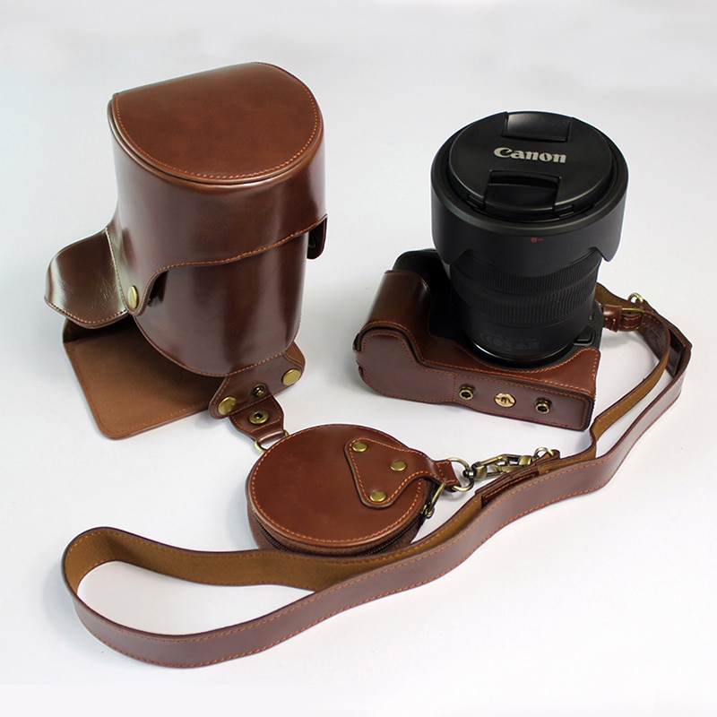 Étui en cuir PU pour Canon EOS RP R-P housse de protection pour sac photo avec bandoulière et mini étui