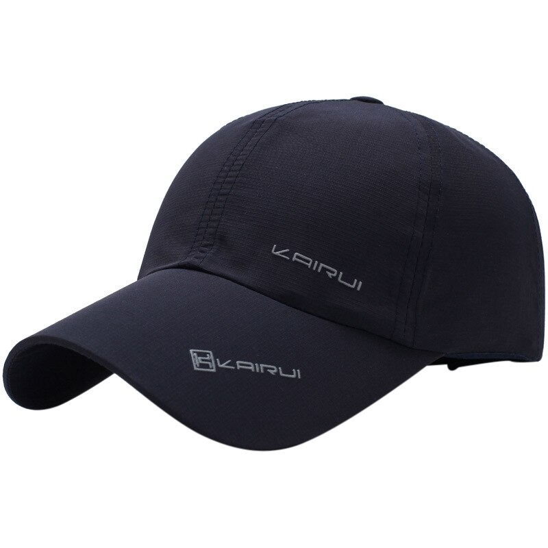 Outdoor Sport Running Baseball Mesh Hat Men Quick-drying Summer Visor Cap Adjustable Snapback Hats Casual Caps: Navy