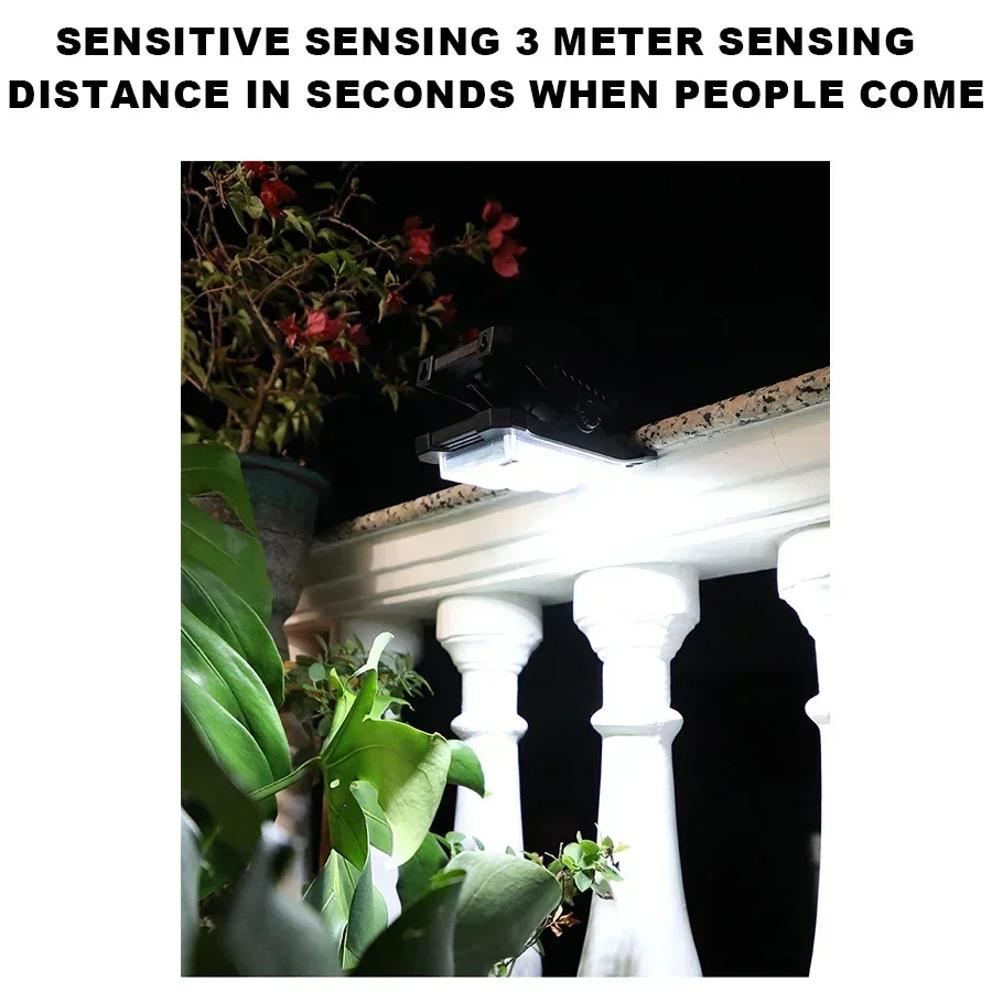 Solar Clamp Lamp LED Solar Garden Light Outdoor Clip-on Motion Sensing Light Induction Camping Light for Outdoor Courtyard Fence