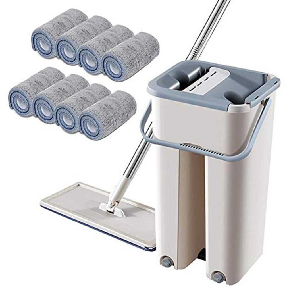 Luie Man Gratis Hand-Wassen Platte Schraper Mop Microfiber Mop Mop Emmer Staaf Mop Praktische Cleaning Tools: green