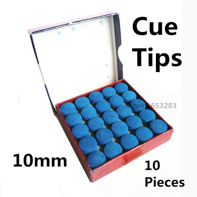 Biljart Blauw Cue Tips 10 stuks 9mm10mm11mm12mm13m gemaakt in china: 10mm