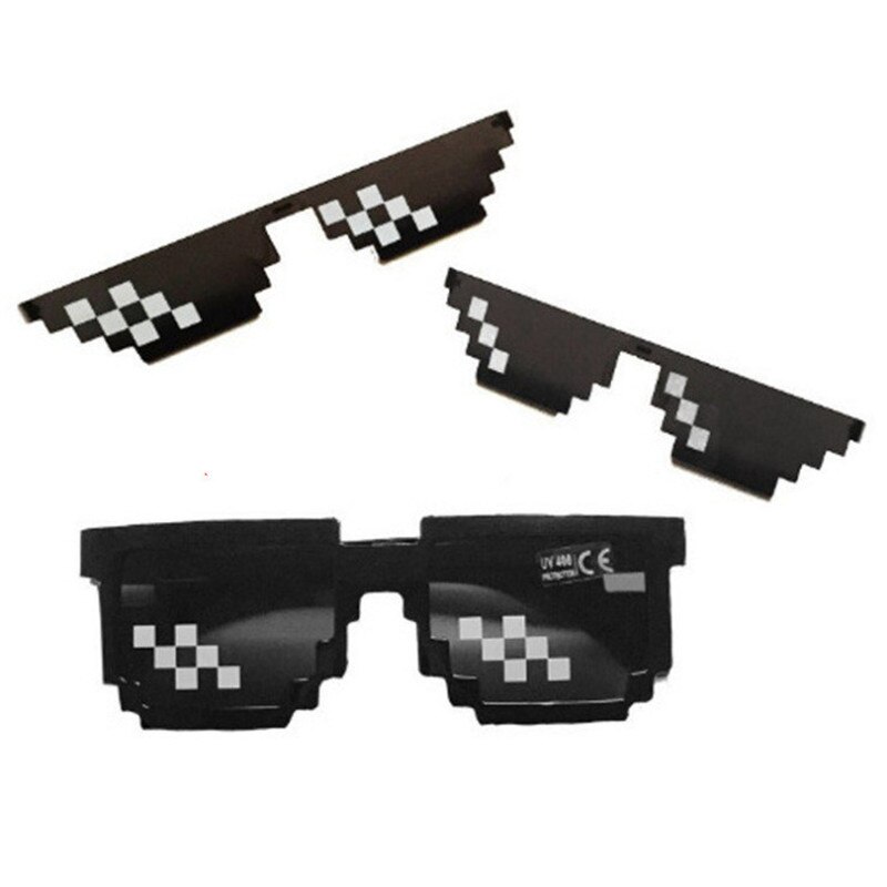 8 Bit Thug Life Mosaic Funny Tricks Glasses Toy Unisex Funny Sunglasses Toy Prank Props Bachelorette Party Halloween Decoration