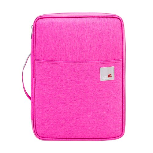 Multi-functional A4 Document Bags Filing Pouch Portable Waterproof Oxford Cloth Organized Tote For Notebooks Pens Computer Stuff: A Rose Red Bag