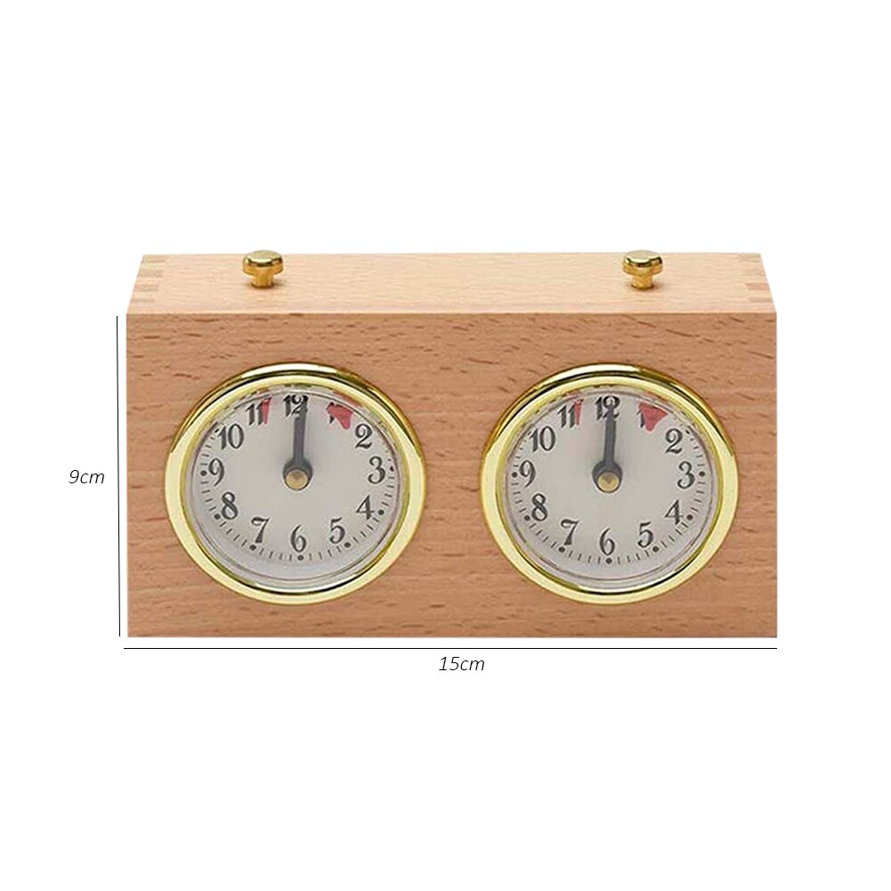 Houten Compact Internationale Retro Draagbare Competition Game Timer Mechanische Count Up Down Analoge Schaakklok