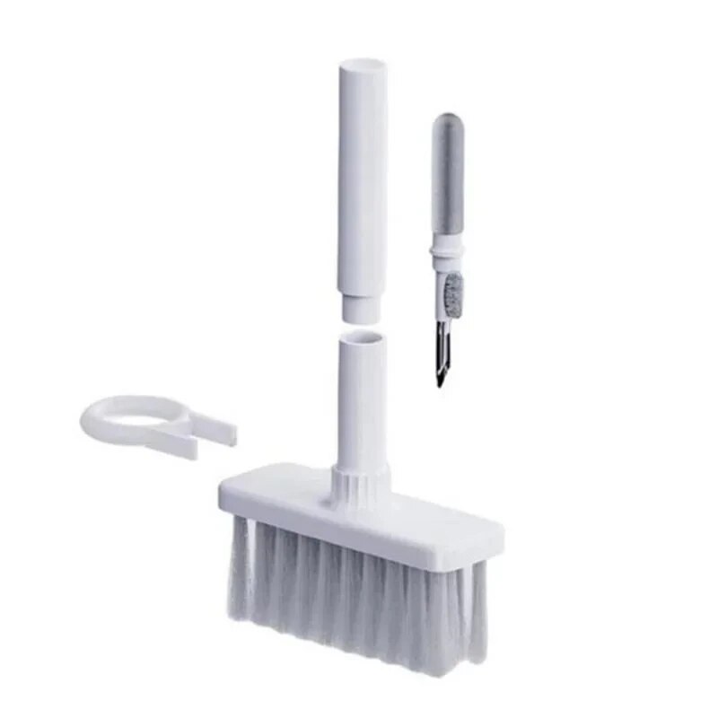 5 in 1 Multifunctional Keyboard Cleaning Brush Earphone Computer Keycap Puller Cleaner Wireless Earbuds Gap Dust Remover Tool: WHITE