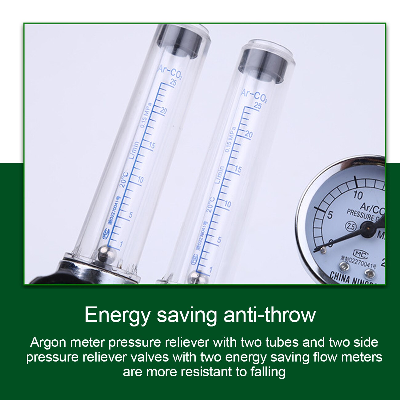 Argon Regulator Double Pipe Argon Regulator Gas Pressure Reducing Valve Pressure Reducer Double flow Meter Decompression Table