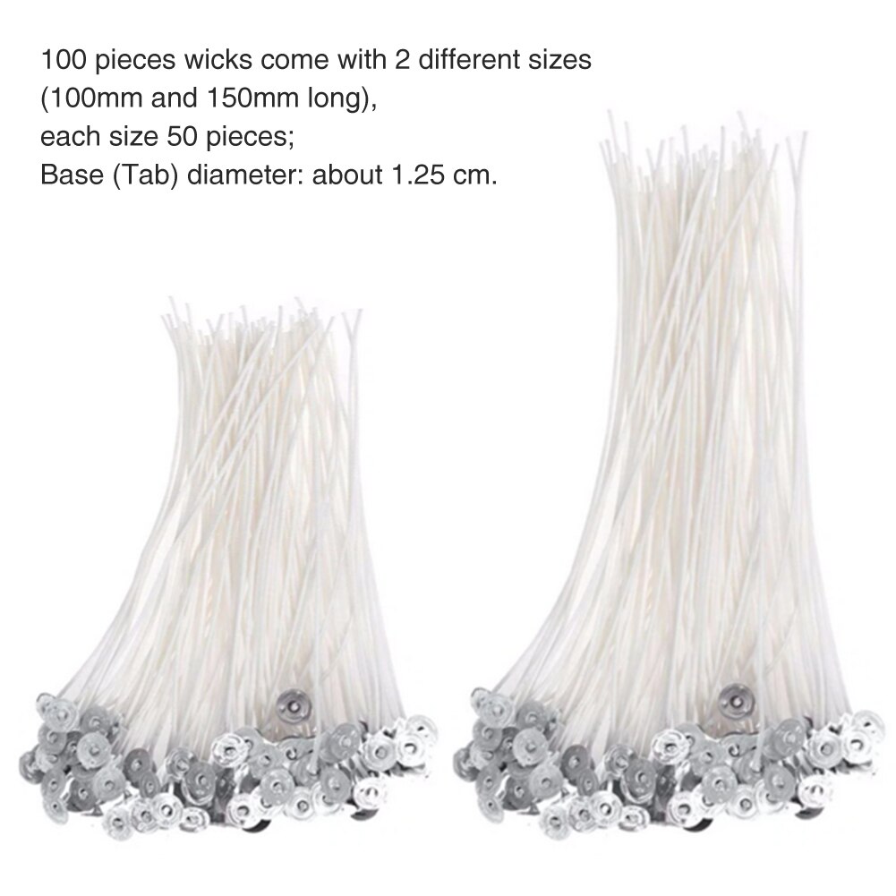 201 stuks voorgewaxte lonten, verjaardagsfeestje, handgemaakte kaarsenmaakset, duurzame, veilige knutselgereedschappen met stickershouder, duurzaam