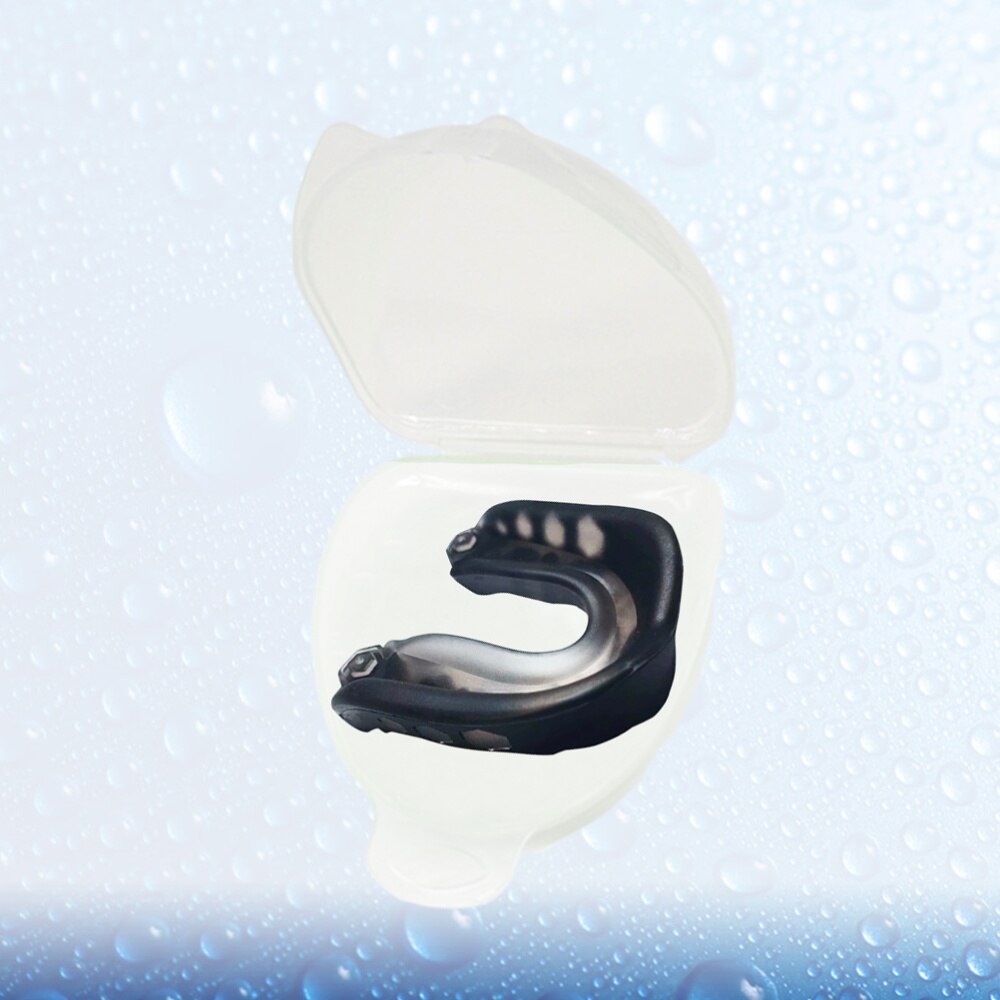 Sports Mouth Guard Practical Sport Braces Teeth Braces Protector for Boxing Football Hockey Rugby Sparring (Black + Transparent