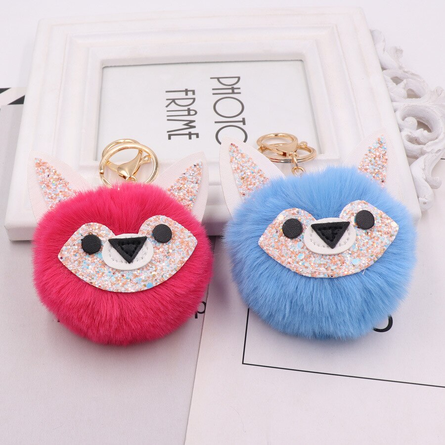 Automne et hiver Style Jade visage renard sac porte-clés modèle Pom-pom porte-clés porte-clés femmes sac pendentif
