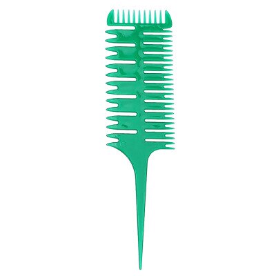3-way Sectioning Weaving Highlighting Foiling Hair Comb Hair Dye Styling Tool Salon Hair Dyeing Comb Tool: green