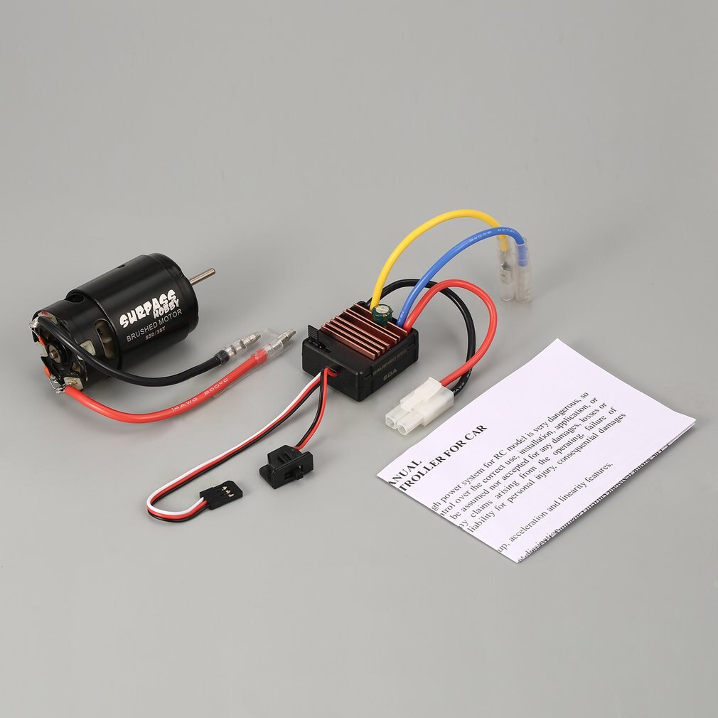 Übertreffen Hobby 550 27T/35T Gebürstet Motor- 60A ESC mit 5V/2A BEC für HSP HPI Kyosho TRAXXAS 1/10 RC Raupe aus-Straße Klettern Auto: 550 35T  motor 60A