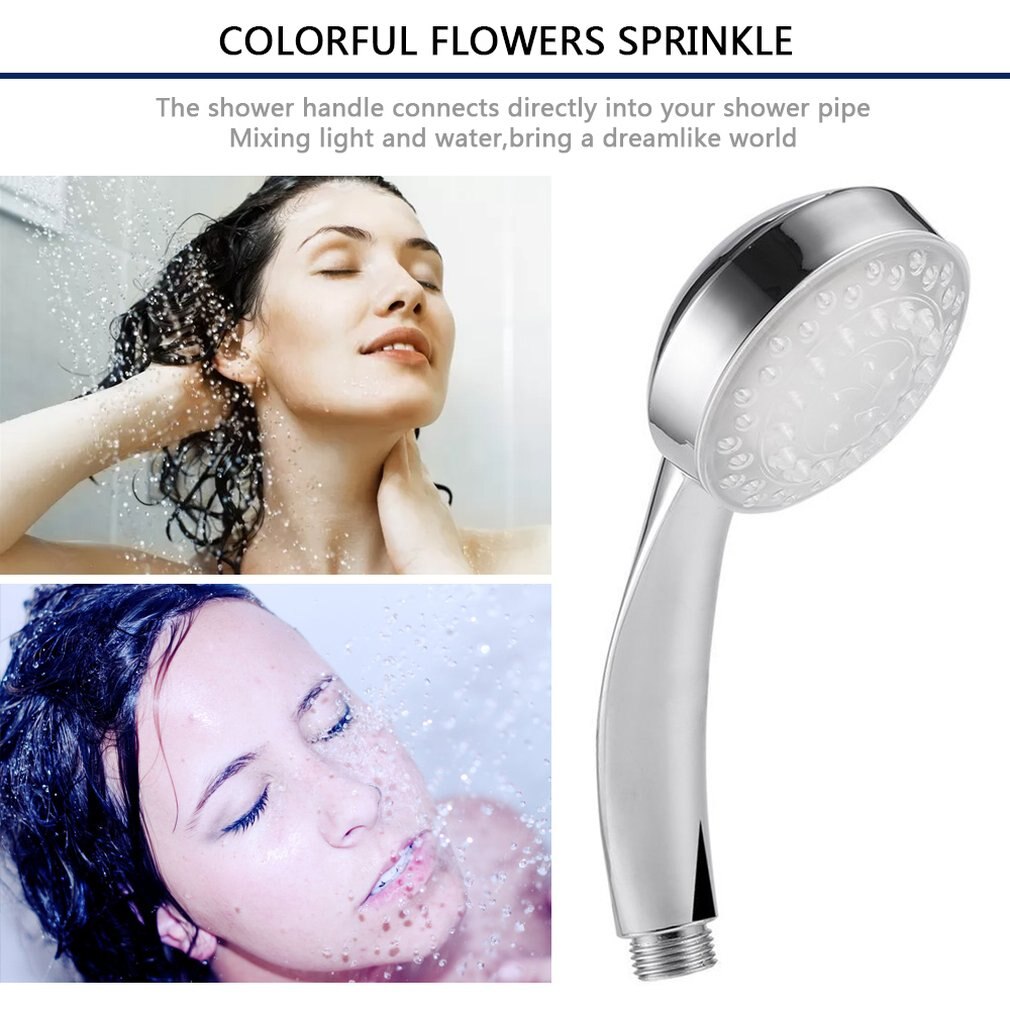 Cabezal de ducha de lluvia para baño de agua, 5 luces LED de 7 colores, mágico, automático, romántico, RC-9816 de cabeza redonda