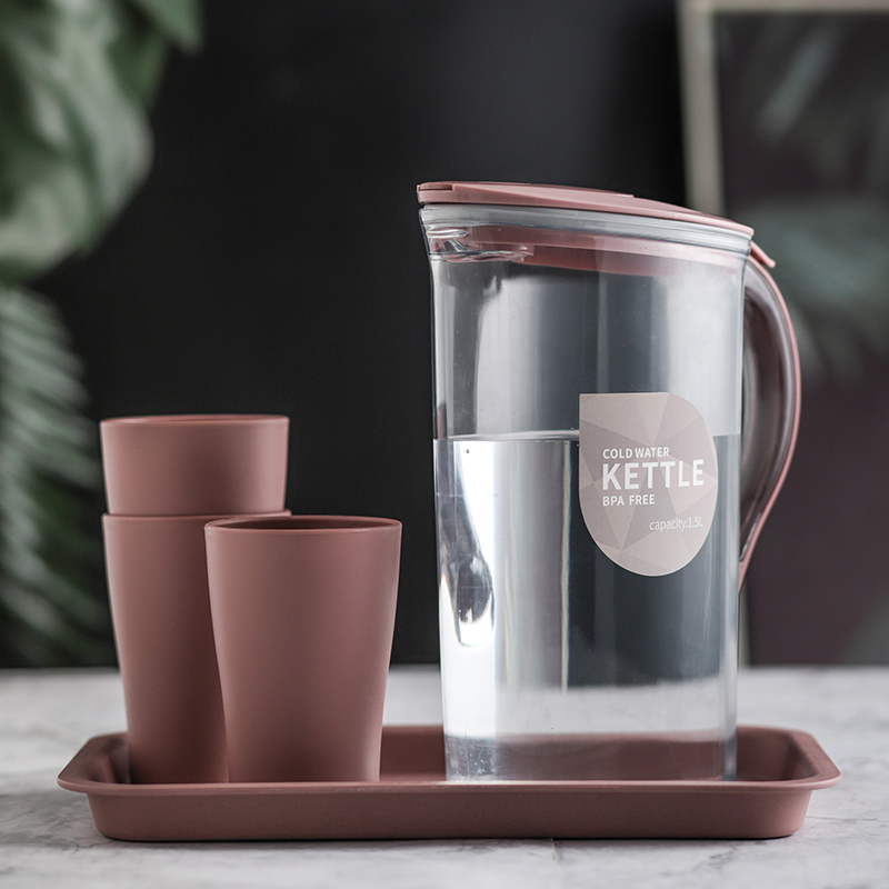 Large Plastic Water Pitcher with Lid Square Water Carafe with Lids BPA Free Water, Tea, or Juice Containers with Lids for Fridge