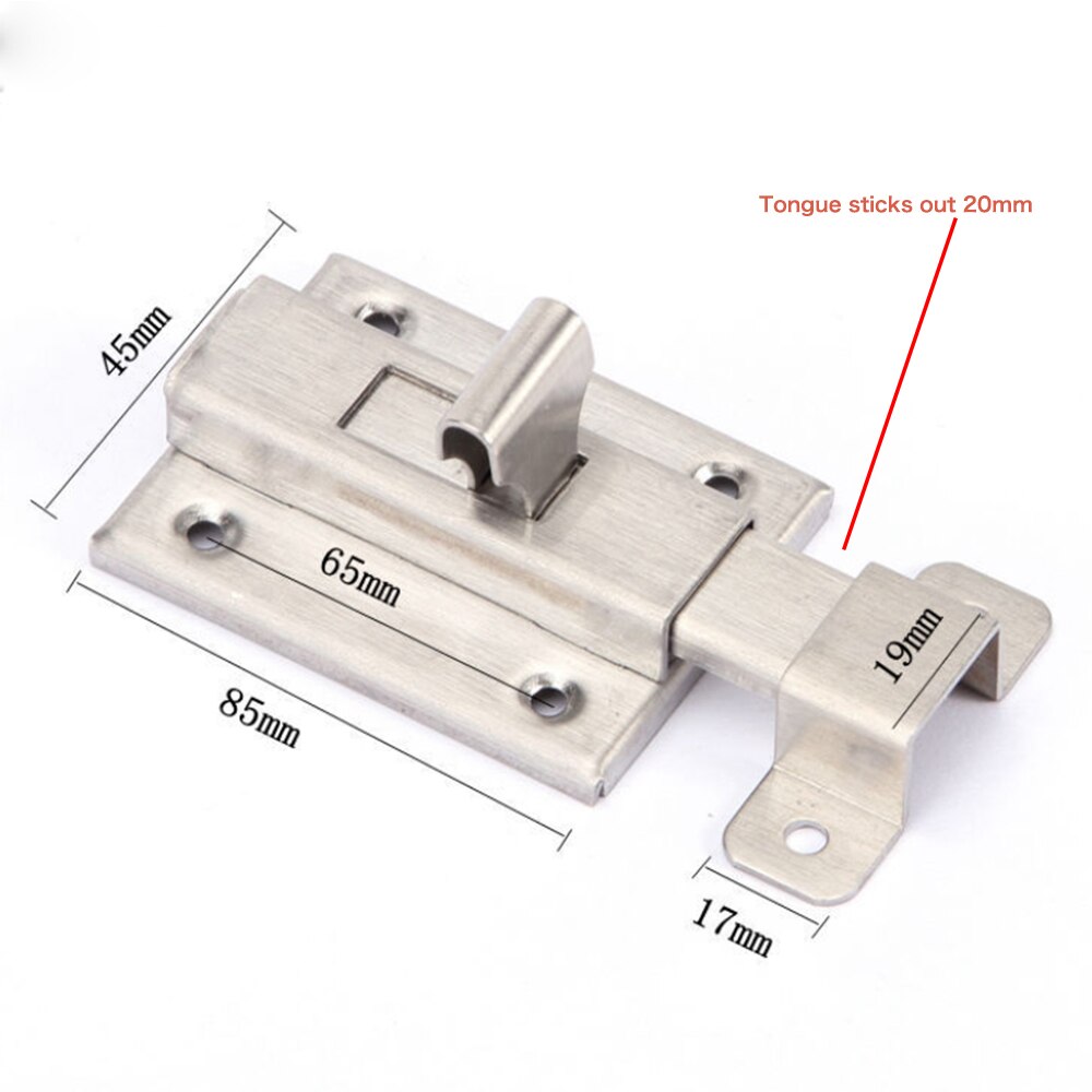 Stainless steel 2 inch 3 inch 4 inch small latch Security door mounted door latch Bathroom latch door buckle