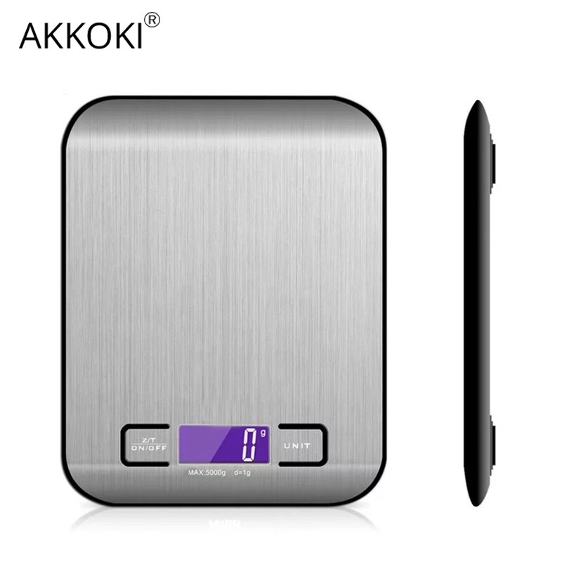 Digitale multifunctionele Voedsel Keukenweegschaal, Rvs, 11lb 5kg Rvs Platform met Lcd-scherm: A