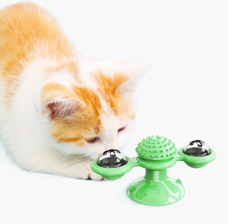 Draaien Windmolen Speelgoed Voor Katten Puzzel Wervelende Draaitafel Met Borstel Kat Play Game Speelgoed Windmolen Kitten Interactieve Speelgoed Leveringen