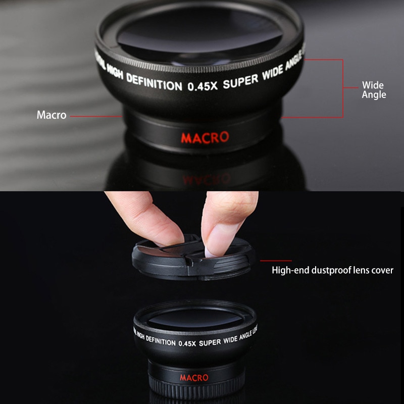 3 in1 Lente 0.45X Ampio Angolo di + 12.5X macro Obiettivo Professionale HD Obiettivo della Fotocamera Del Telefono per Xiaomi Samsung LG Huawei p20 P30