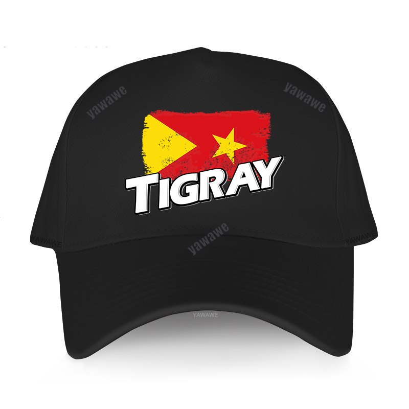 Tigray Region Flag Baseball Cap Hat Mens Black Sun Hip Hop Casual Boys Women Casquette Fish Outdoor Spring Bonnet: black