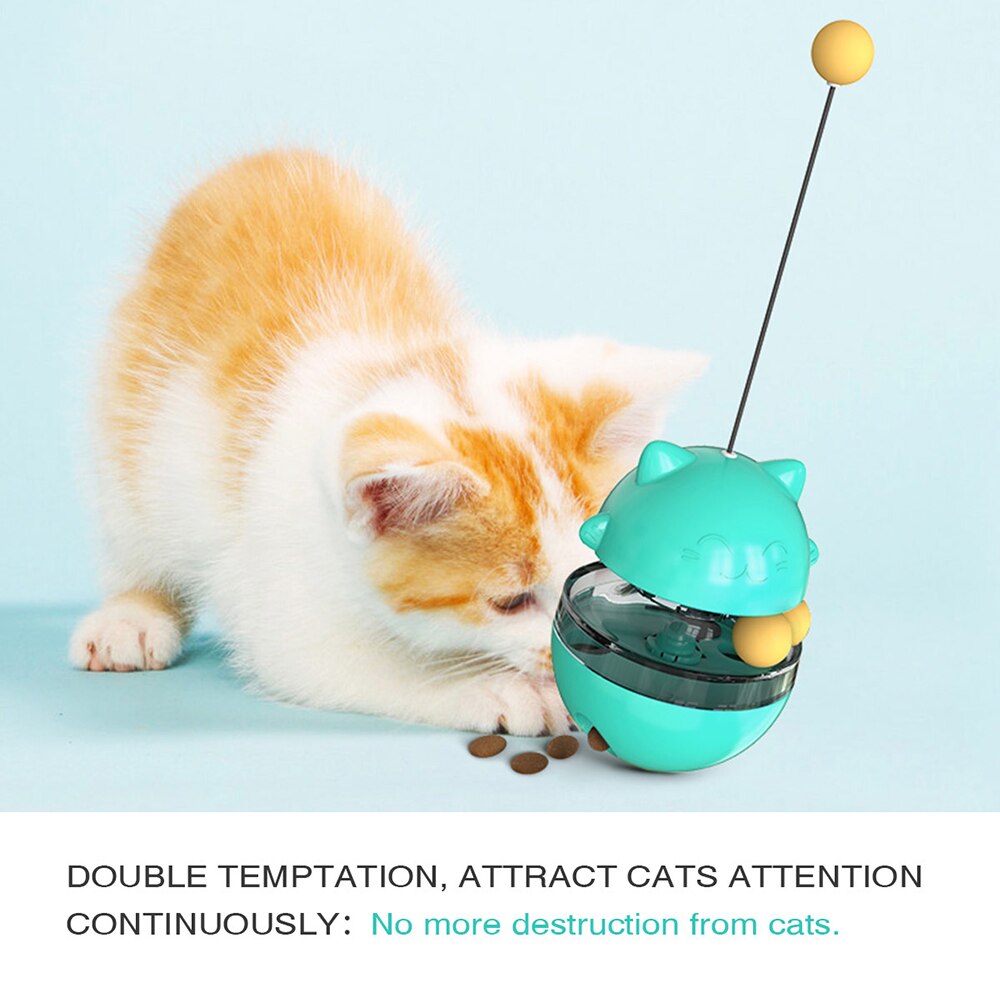 Brinquedo engraçado do gato do tumbler com vara do gato tratar o brinquedo de vazamento para gatos gatinho auto-jogar quebra-cabeça interativo brinquedos do gato produtos para animais de estimação