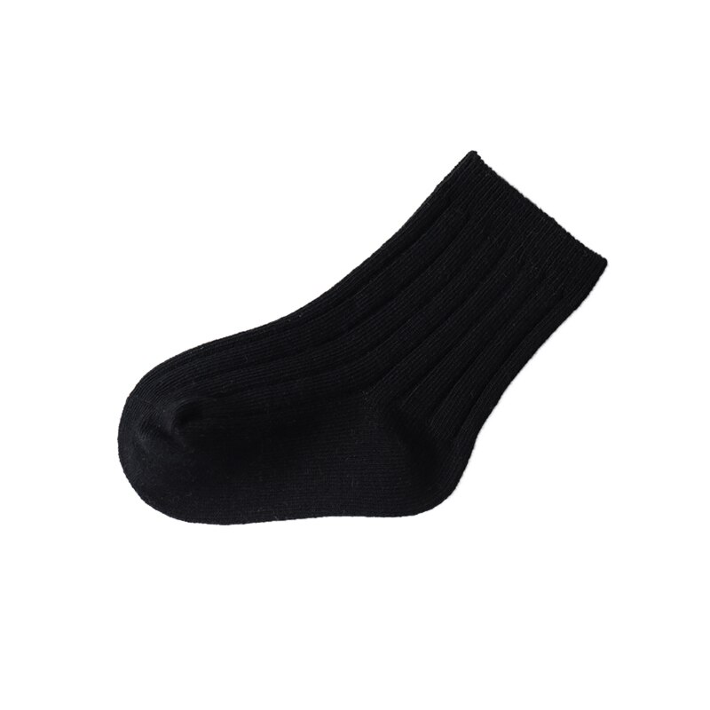Enfant en bas âge filles chaussettes enfant en bas âge bébé solide cheville chaussettes enfants plancher chaussette pour enfants 0-5T: B / M