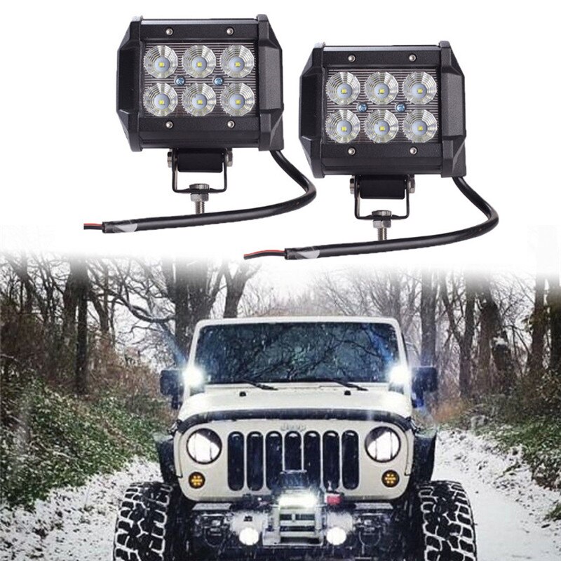 1Pc Auto Led Light Bar 18W Werk Licht Lamp Cree Chip Led Motorfiets Trekker Boot Off Road 4WD 4X4 Truck Suv Fog Licht Voor Atv