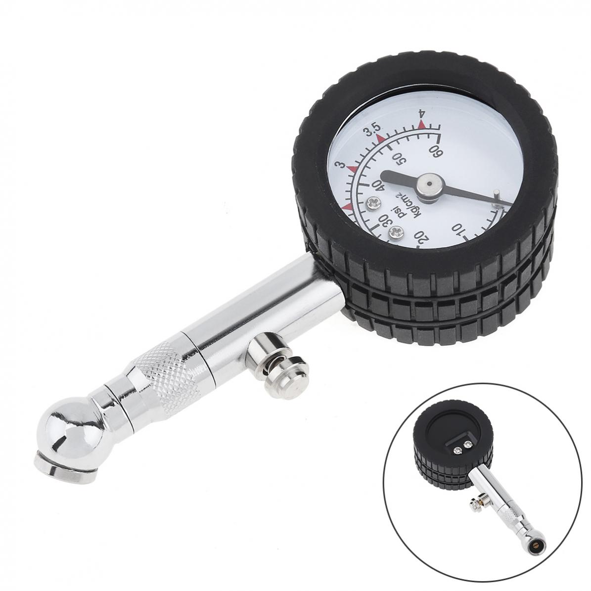 Draagbare Eenheid YD-6025 Nauwkeurige Automobiel Auto Tire Luchtdrukmeter Tester 0-60PSI Dial Meter Voor Voertuig