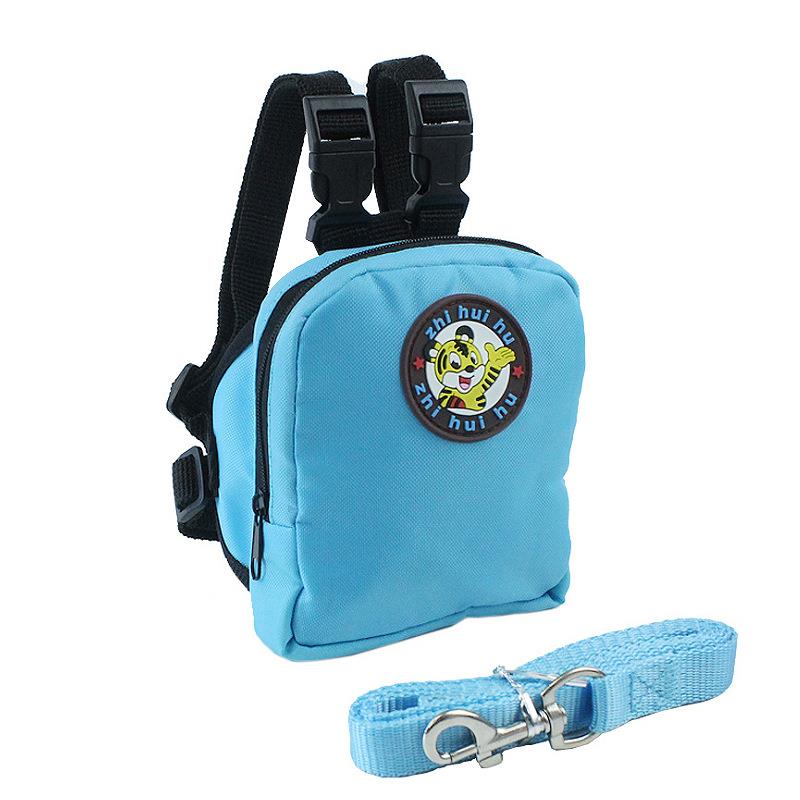 Kleurrijke Nylon Rugzak Voor Kat Hond Met Harnas Leiband Rugzak Voor Kleine Hond Multifunctionele Hond Rugzak Tas: Blue / Large