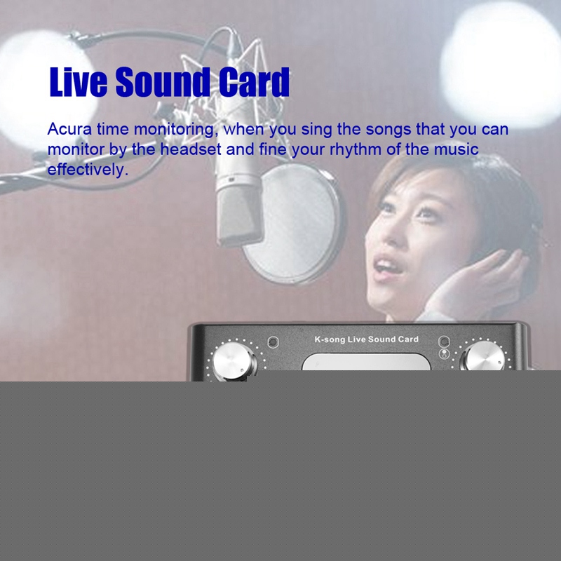 Sound Card Microphone Voice Music o Usb Headset Entertainment Karaoke Steamers K-Song Live Sound Card F007