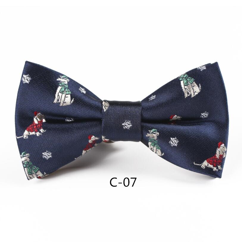 Rbocott drenge julebue snefnug juletræ mønster butterfly til børn børn rød blå bowtie størrelse 9cm*4.5cm: 07