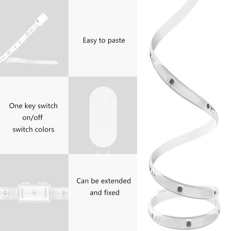 Yeelight fita led plus aurora, 2 metros, rgb, led 110v, 220v, trabalhos inteligentes, com homekit, google assistente xiaomi casa inteligente