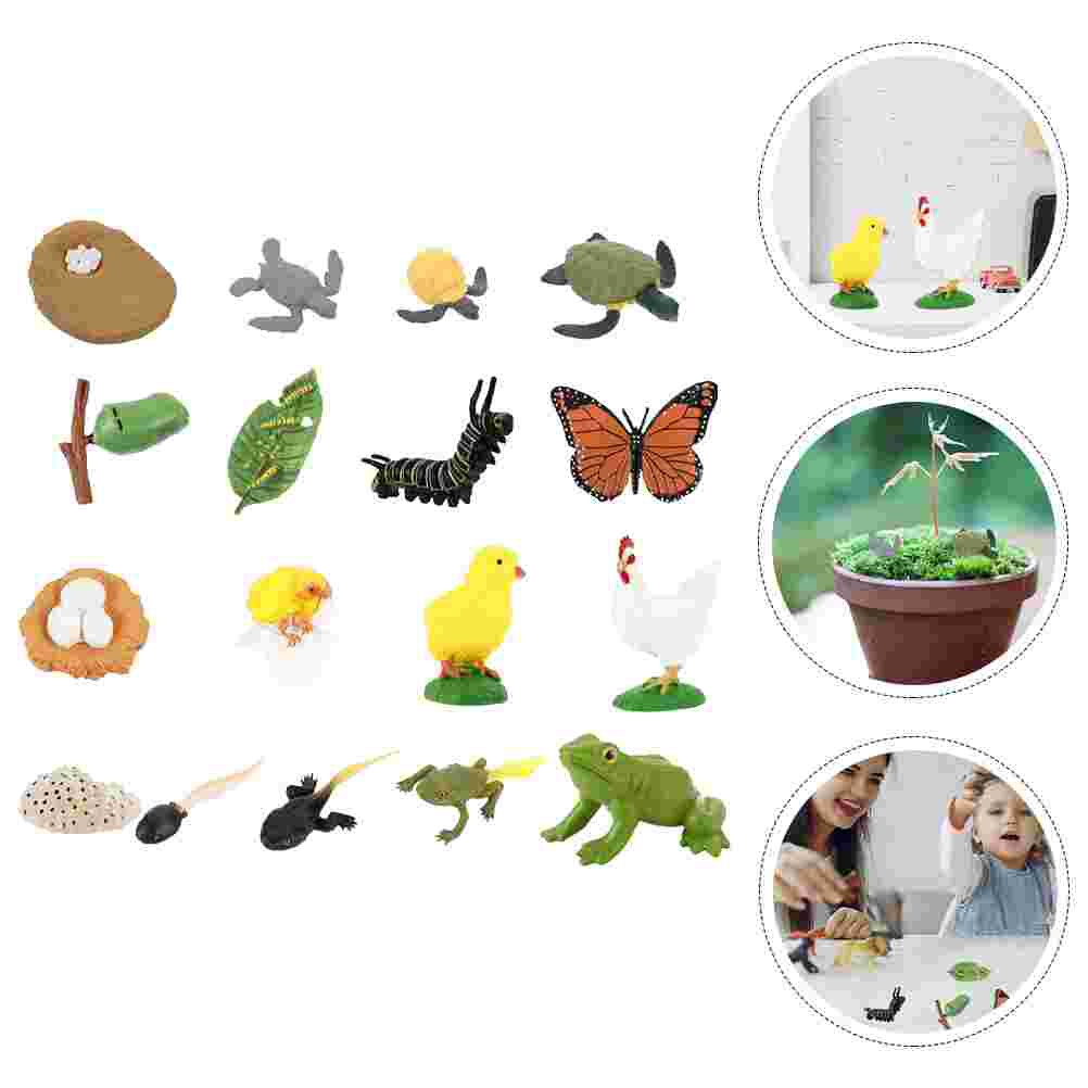 4 Sets Vivid Mooie Plastic Funny Animal Groei Cyclus Model Dieren Levenscyclus Model
