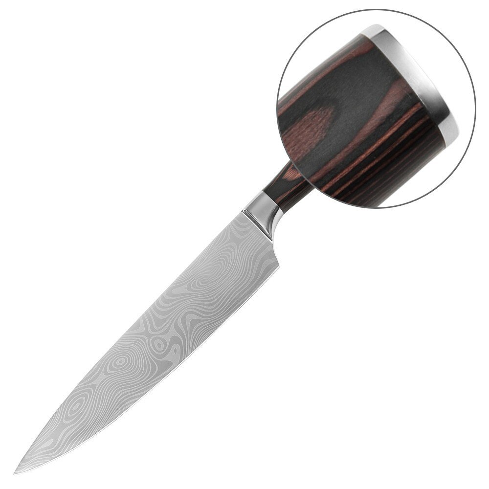 Cuchillo de cocina para Chef de acero damasco de 8 pulgadas, cuchillo de cocina con hoja afilada de acero inoxidable, cuchillos profesionales japoneses para rebanar Chef: knife 07
