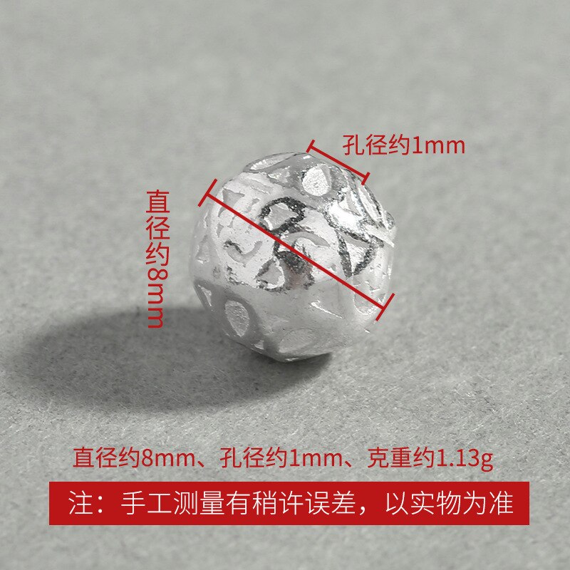 2pcs/lot 925 Sterling Silver Pretty Hollow Flower Round Beads 8mm Decoration Silver Carved Spacer Beads DIY Jewelry Making