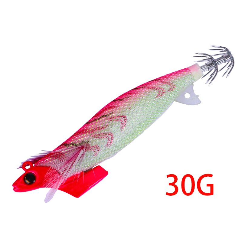 FSDZSO 11cm/30g luminous squid Jig head squid lure jig octopus lure sea jig game fishing lure squid hooks: 001