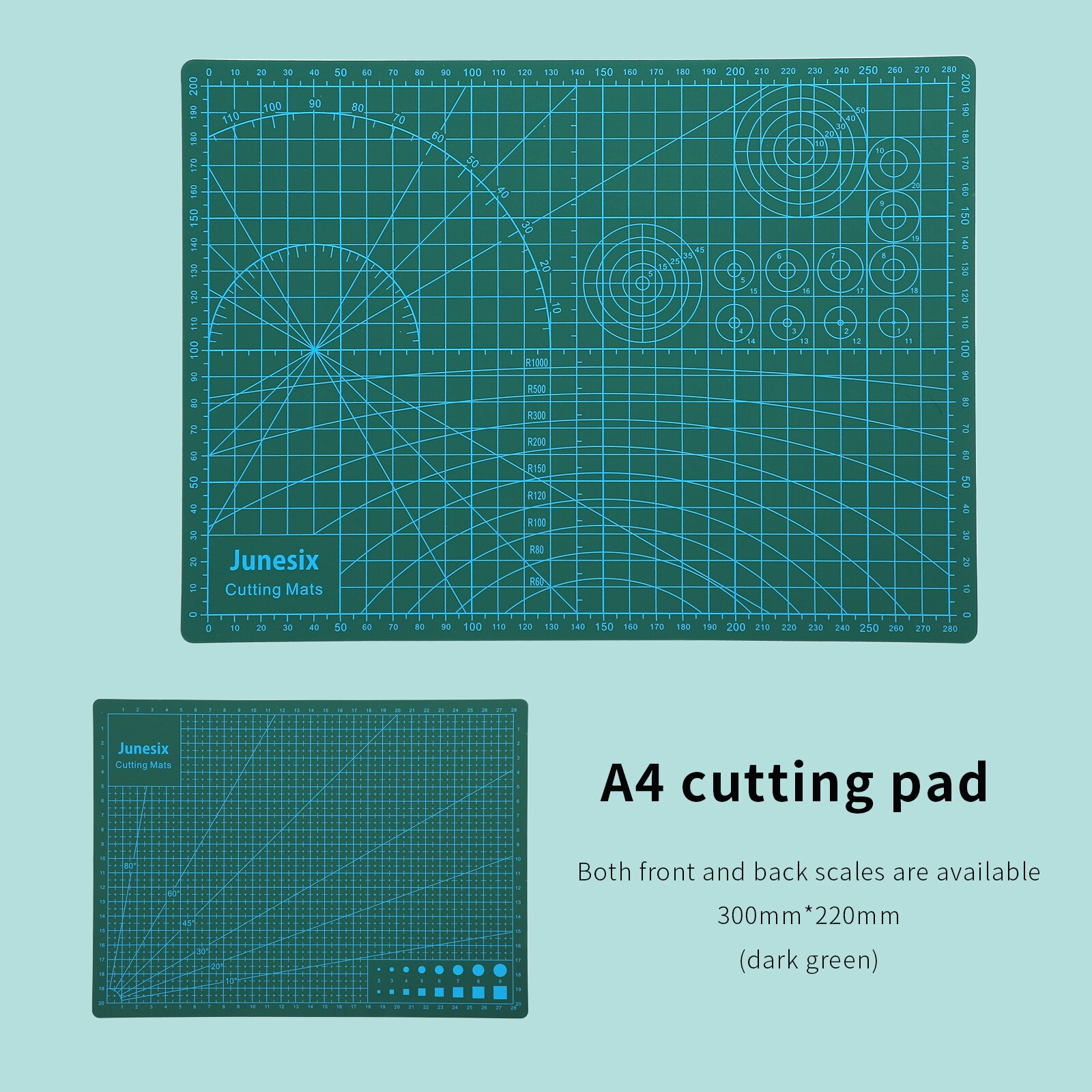 JIANWU Manual model Cutting pad DIY multipurpose engraving Edition paper cutting rail Cutting tool: A4 dark green