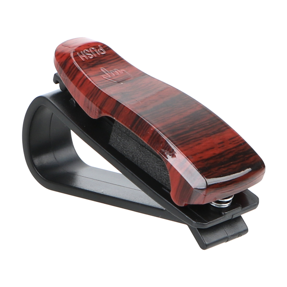 Leepee wood grain brilleetui brilleholder bil køretøj solskærm solbriller klemme auto fastener klip brilleholder: Rød