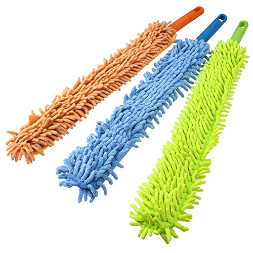 SZS Flexible Chenille Bendable Microfiber Cleaning Duster Brush Random Color
