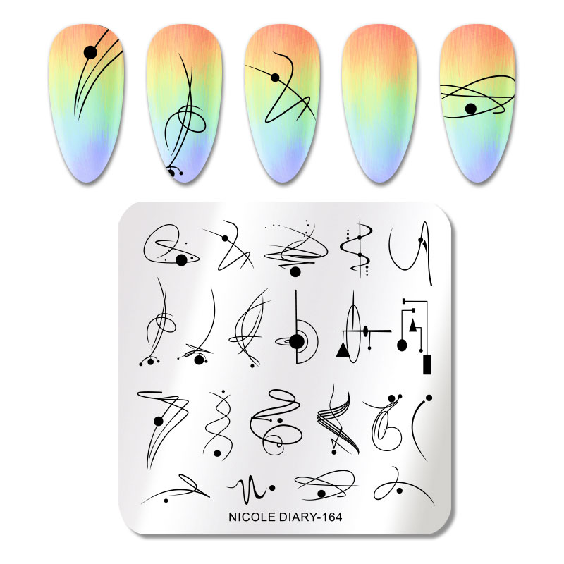 NICOLE DIARY Leopard Butterfly Nail Stamping Plates Tiger Nail Art Stamp Templates Stencils Flower Print Stamping Tool: 164