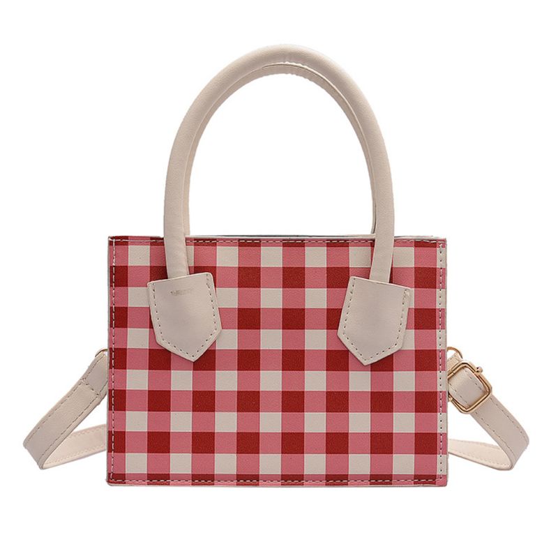Pu leren handtas schouder messenger satchel dames tote tas met handvat: R